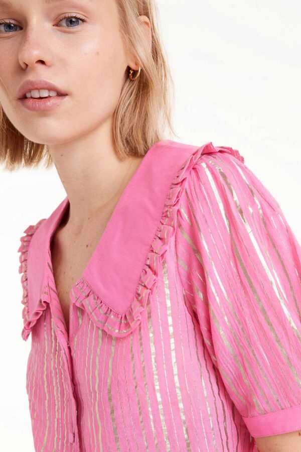 CAMISA MANGA CORTA LUREX ROSA - Imagen 3