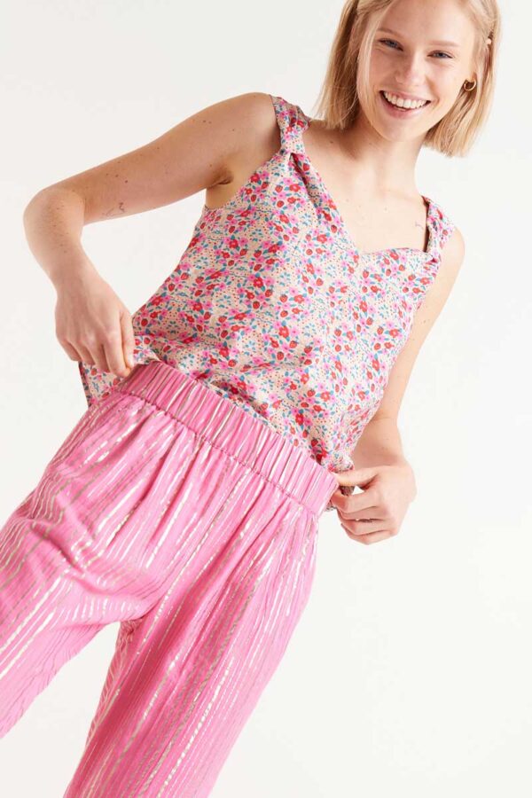PANTALONLARGO LUREX ROSA - Imagen 3