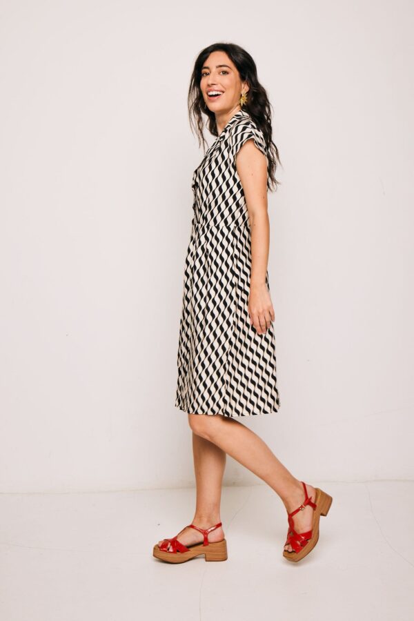 Vestido Corto Mundaka Cinta Negro - Imagen 8