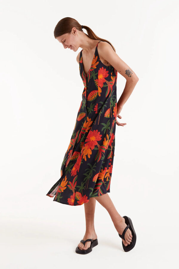 Vestido midi estampado floral Famara - Imagen 2