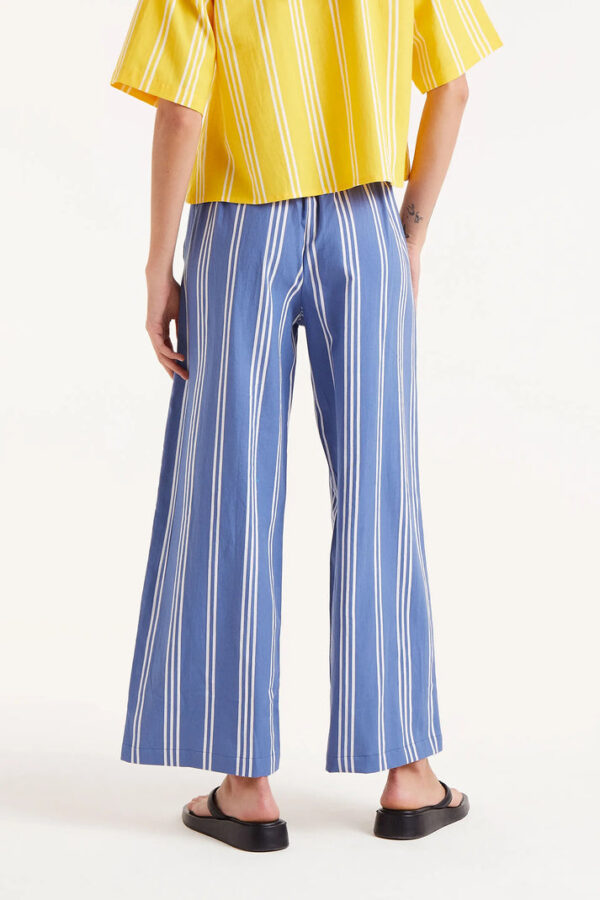 Pantalón recto estampado de rayas azules - Imagen 2