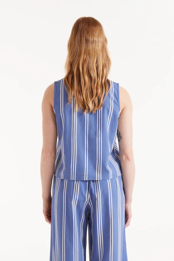 Top botones estampado rayas azules - Imagen 3