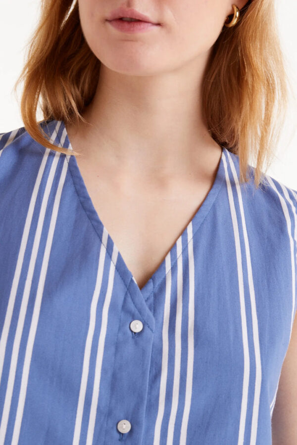 Top botones estampado rayas azules - Imagen 2