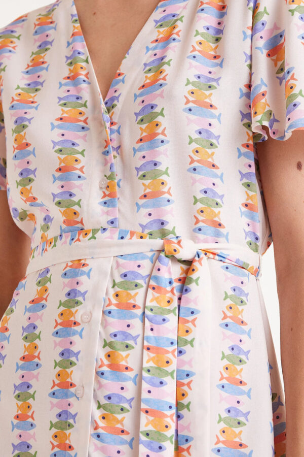 VESTIDO CORTO ESTAMPADO MARINA - Imagen 3