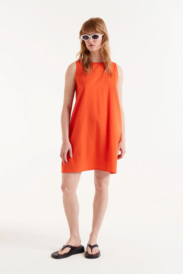 VESTIDO NARANJA TIRANTE ANCHO