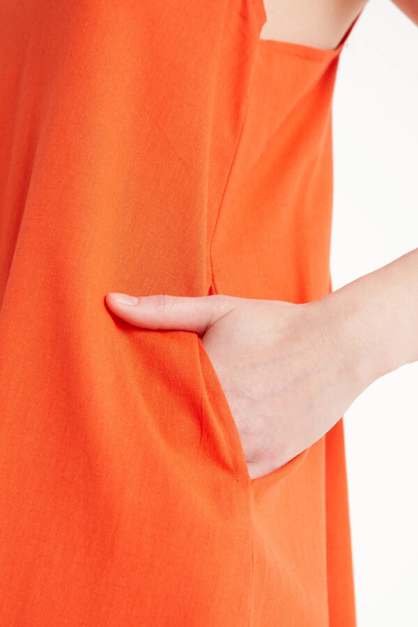 VESTIDO NARANJA TIRANTE ANCHO - Imagen 5
