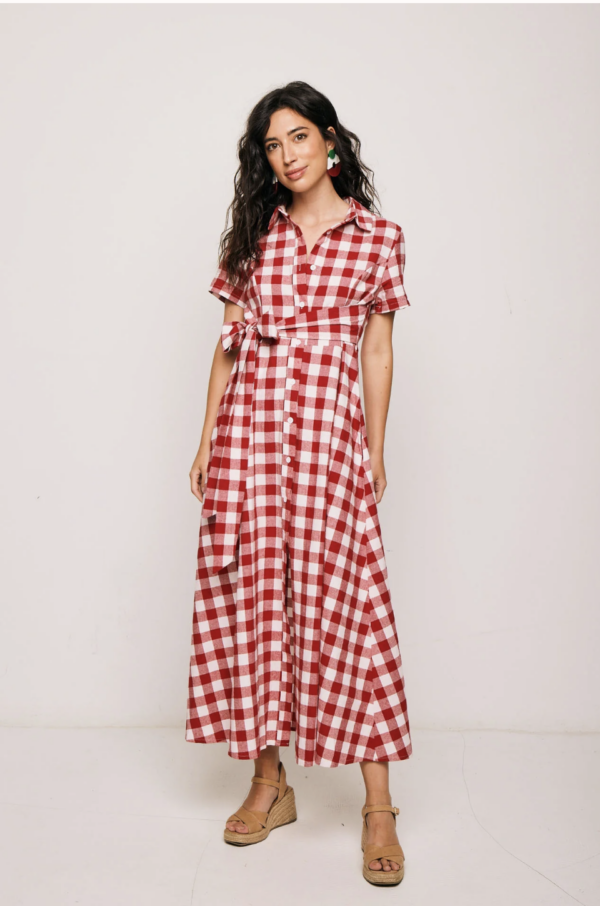 VESTIDO LARGO TARIFA VICHI ROJO - Imagen 2