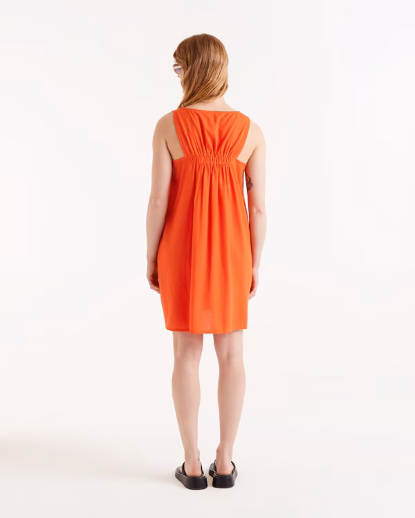VESTIDO NARANJA TIRANTE ANCHO - Imagen 2