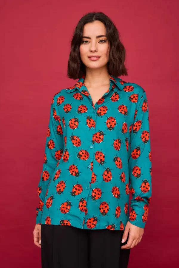 CAMISA MANGA LARGA CASTAÑA MARIQUITA