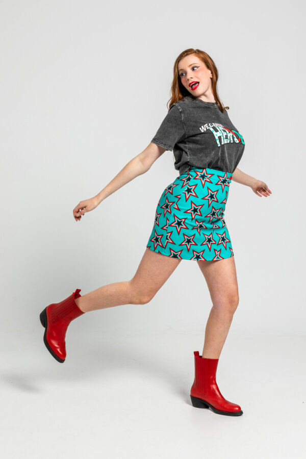 Mini falda sixty de estampado de estrellas Bowie - Starwoman - Imagen 2