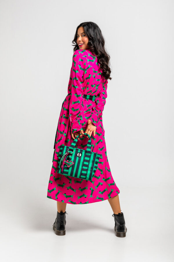Camisero Largo Sencillo de estampado de perritos fuscia y ve - Imagen 2