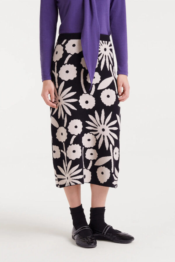Falda midi jacquard con estampado Tofu - Imagen 2