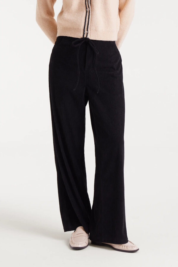 Pantalón recto de pana negro - Imagen 2