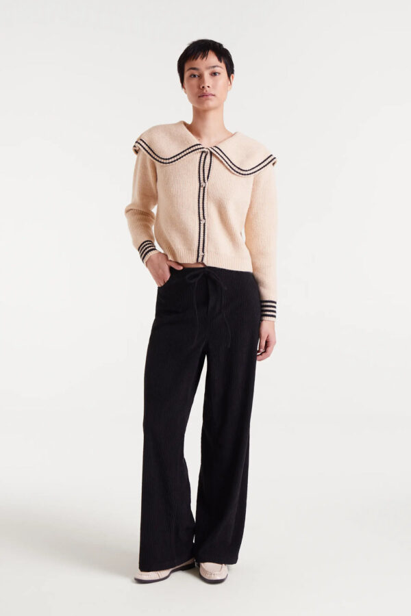 Pantalón recto de pana negro