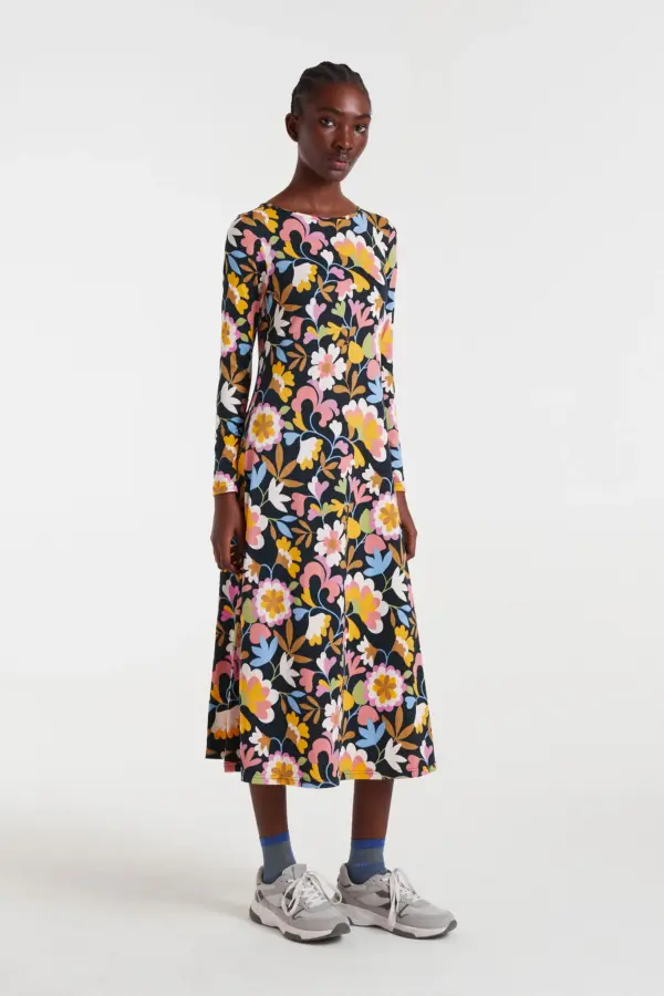 VESTIDO MIDI CON ESTAMPADO BABOUSHKA