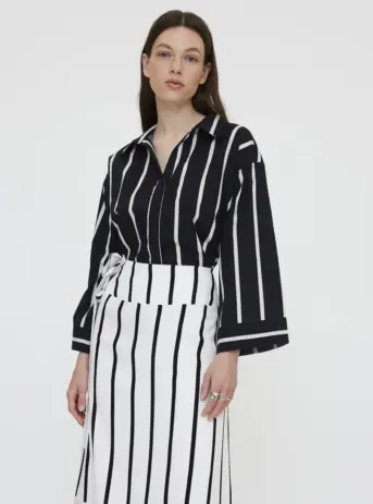 Camisa fluida con estampado Grimaud Black