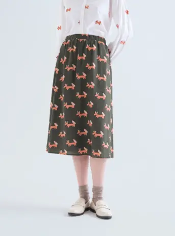 Falda midi con estampado Volpe de Compañía Fantástica | Dulce Locura Falda midi de Compañía Fantástica con estampado Volpe y diseño original