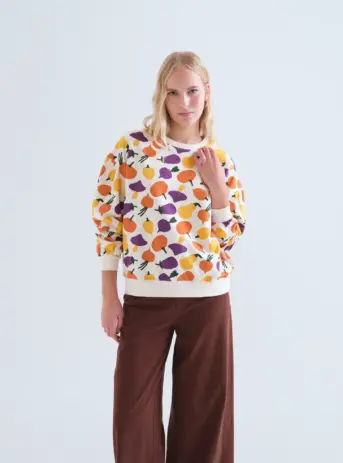 Sudadera de 100% algodón con estampado original de verduras y diseño divertido